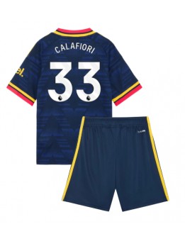 Otroški Nogometna dresi replika Arsenal Riccardo Calafiori #33 Gostujoči 2026-27 Kratek rokav (+ hlače)